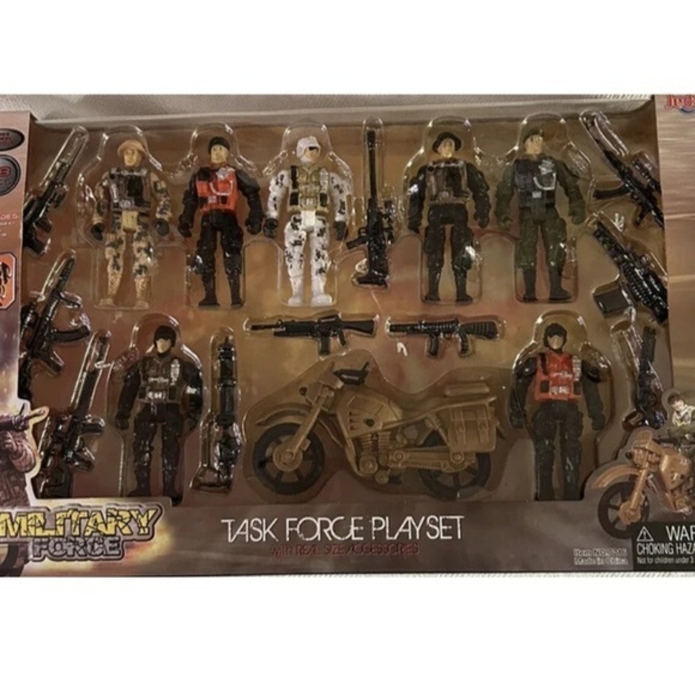 Military Force Action Figure Set - Black, Green, Brown